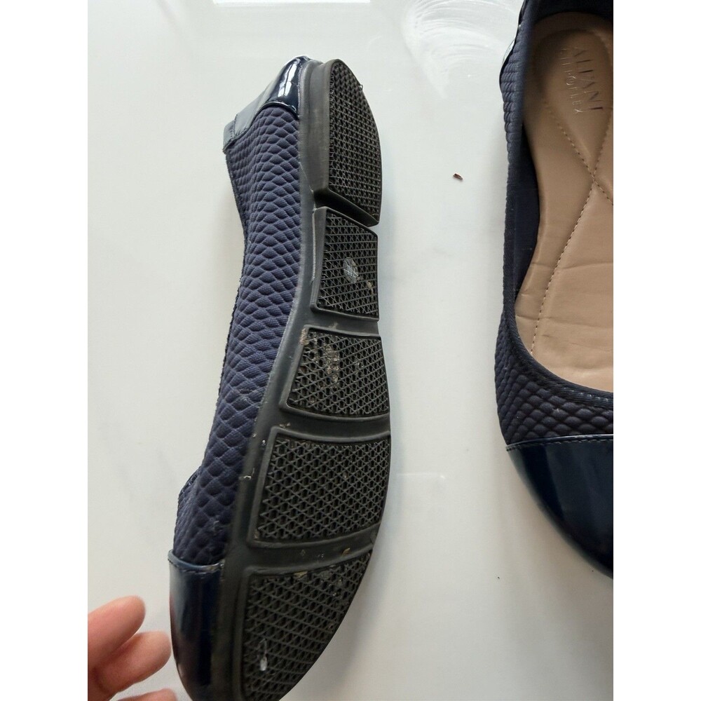 Alfani Stepflex Women’s 7M Navy Quilted Ballet Flats Patent Cap Toe Comfort - Picture 8 of 8
